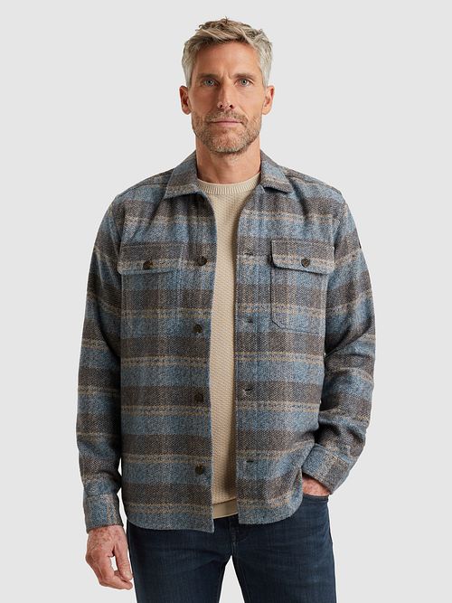 Vanguard Overshirt Rutet, Blau Model / Voorkant