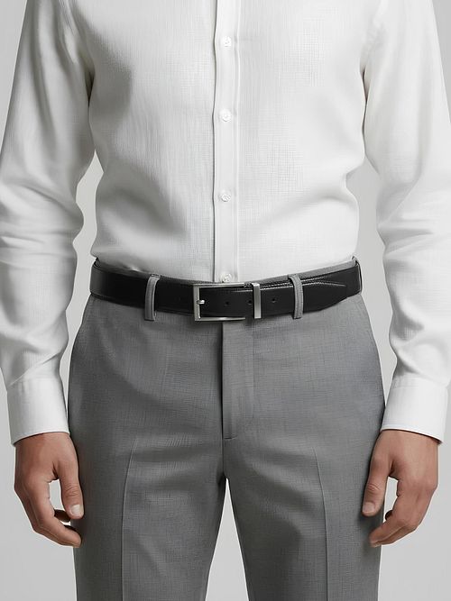 Suitable Belt Black Leather Model / Voorkant