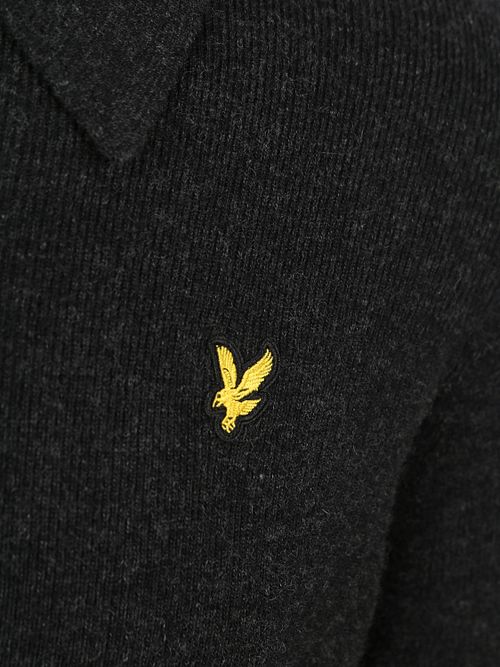 Lyle & Scott Longsleeve Poloshirt Lambswool Black