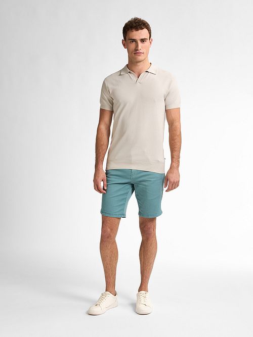 Petrol Polo Knitted Ecru Model / Voorkant