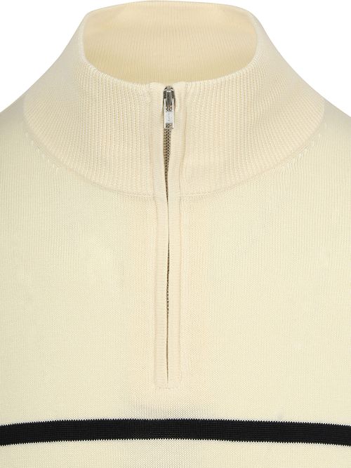 Steppin' Out Half-Zip Pull Breton Stripe Ecru Product / Detail