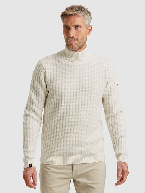 Vanguard Pullover Col Roulé Structure Off White Model / Voorkant