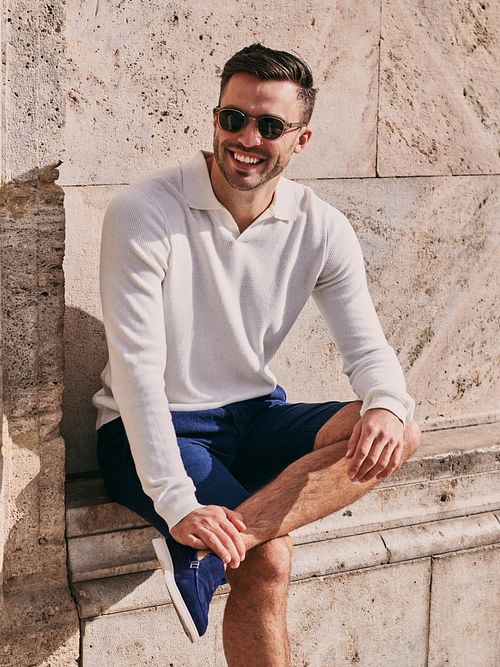 Suitable Pull Riva Knit Ecru Model / Sfeerbeeld