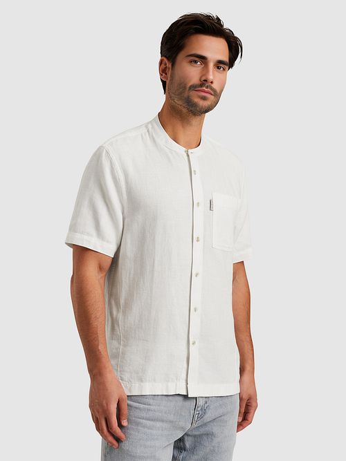 Chemise à manches courtes Cast Iron Blend Lin Blanche Model / Voorkant