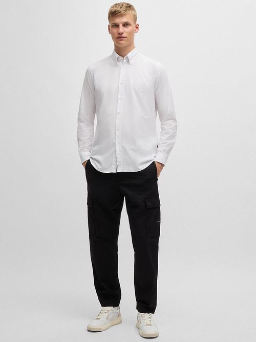Camisa BOSS Rickert blanca Model / Voorkant