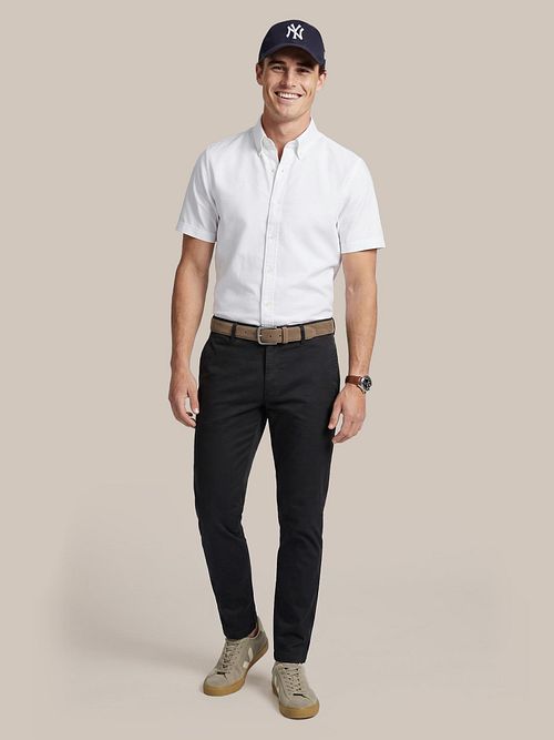 Steppin' Out Yale Camisa Casual Manga Corta Wit Model / Voorkant