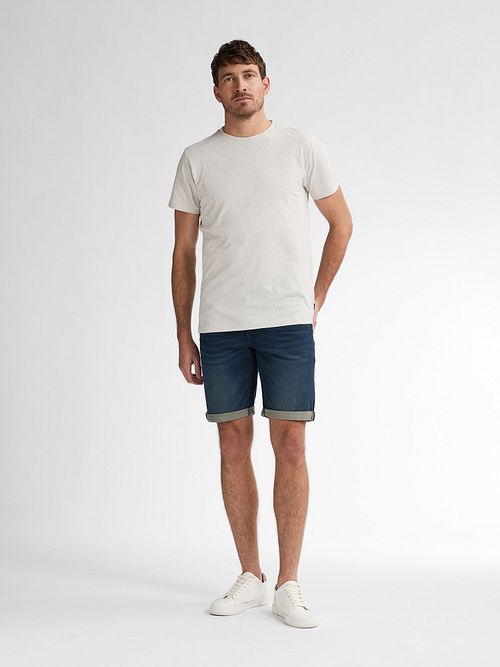 T-Shirt Petrol Viewcrest Melange Ecru Model / Voorkant