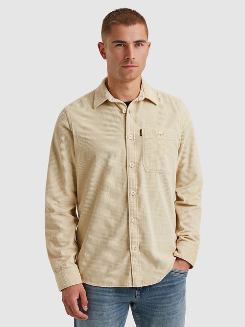 PME Legend Sobrecamisa Pana Ecru Model / Voorkant