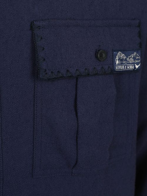 Scotch and Soda Overshirt Textured Marine Product / Detail