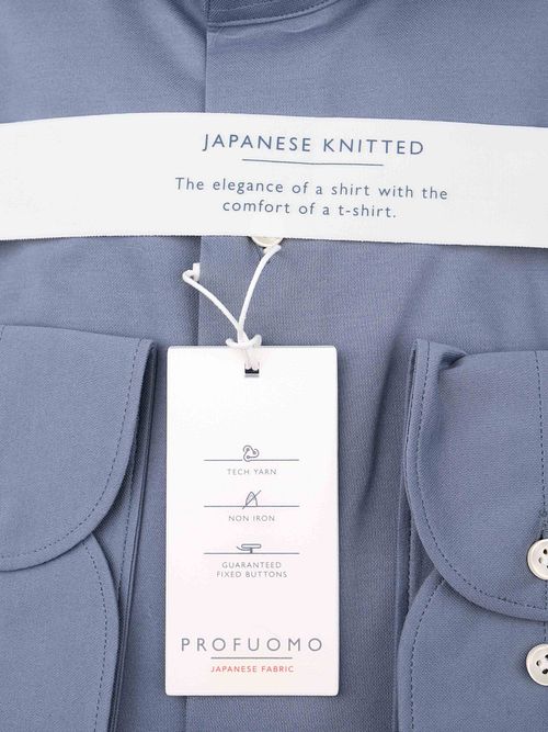 Profuomo Japanese Knitted Hemd Indigo