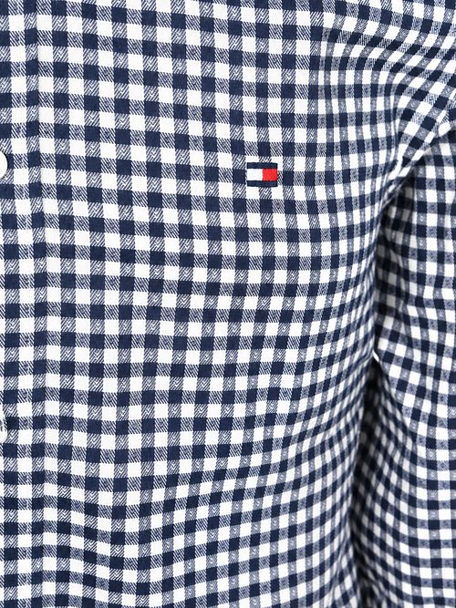 Tommy Hilfiger Flanell Hemd Dobby Gingham Karomuster Navy