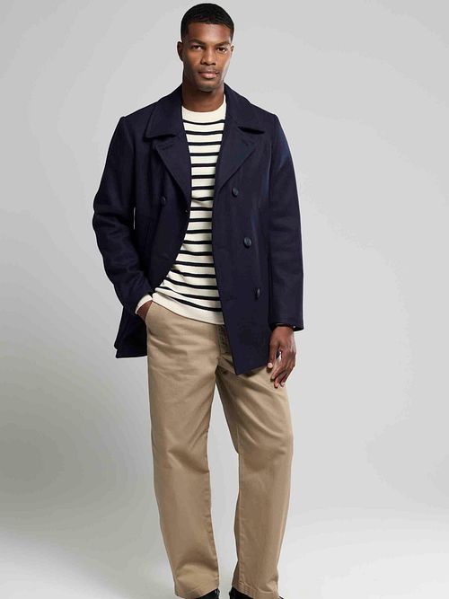 Armor-Lux Cap Sizun Jacke Wolle Navy Model / Voorkant