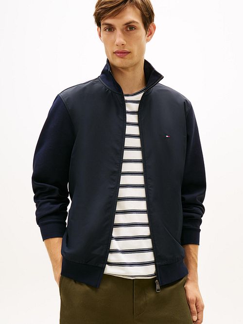 Tommy Hilfiger Cardigan Mix Intechno Jacket Navy Model / Detail