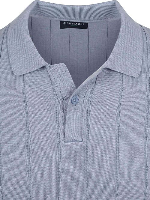 Suitable Respect Poloshirt Drop Needle Steel Blue Product / Detail