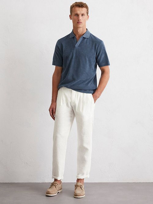 Marc O'Polo Poloshirt Riva Terry Cloth Blau Model / Voorkant