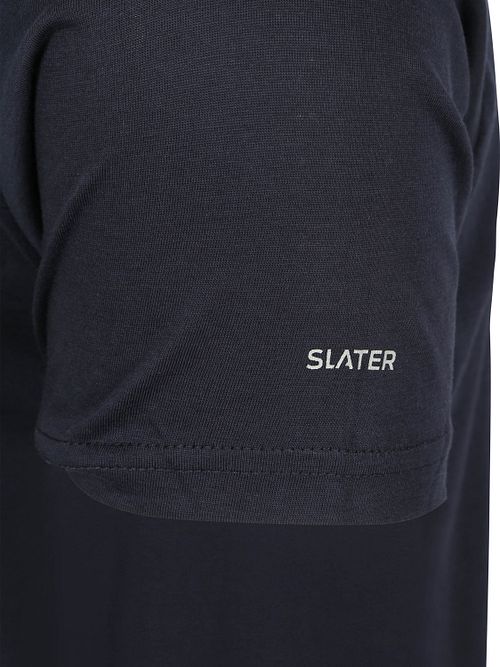 Slater 2er-Pack T-shirt Basic Extra Lang V-Ausschnitt Navy