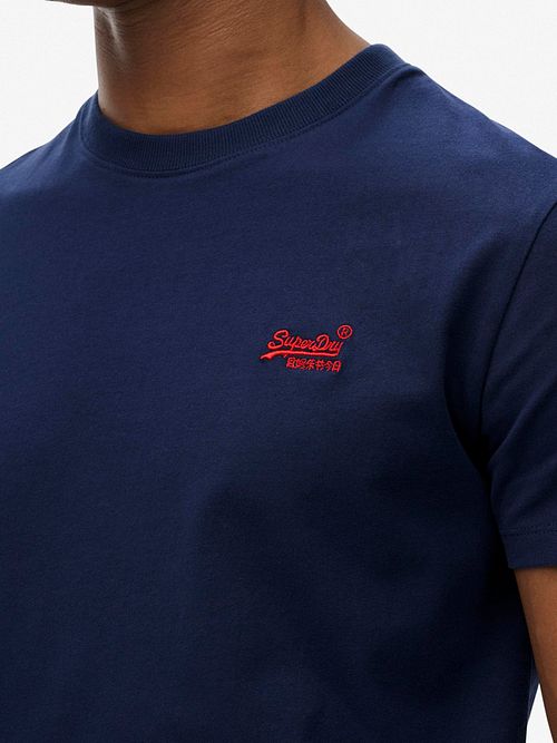 Superdry Essential T-Shirt Dunkelblau Model / Detail