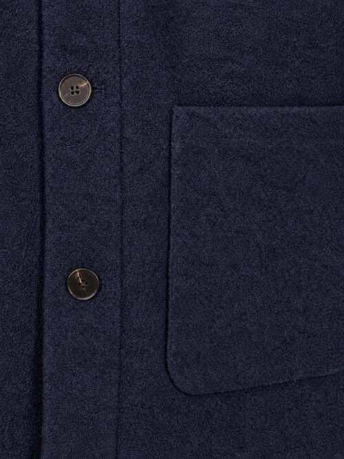 Suitable Hemdjacke Wool Bouclé Navy