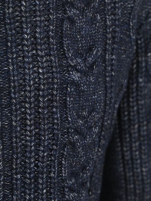 State Of Art Strickjacke Cable Zip Melange Navy Product / Detail