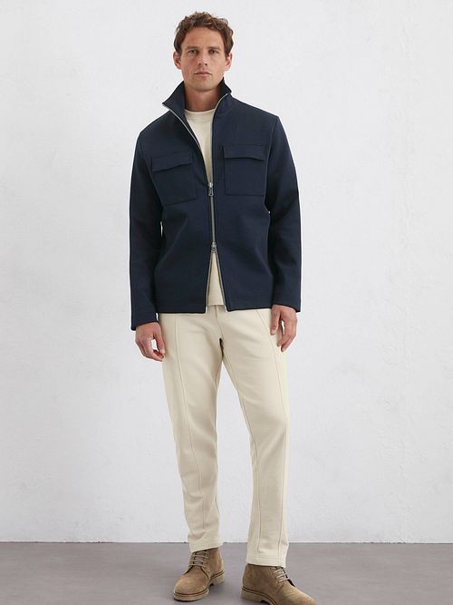 Marc O'Polo Scuba Interlock Overshirt Navy Model / Voorkant