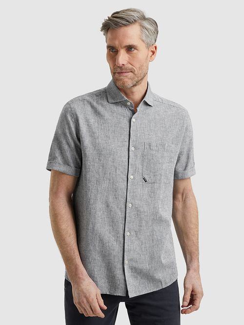 Vanguard Short Sleeve Hemd Linnen Blend Dark Slate Model / Voorkant
