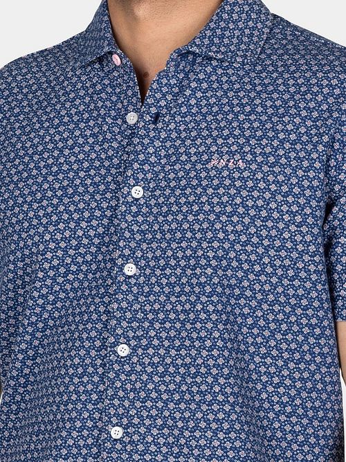 NZA Overhemd Short Sleeve Jake Blauw Model / Voorkant