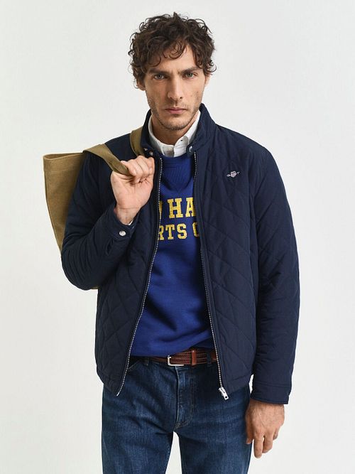 Gant Jas Gewatteerd Navy Model / Voorkant