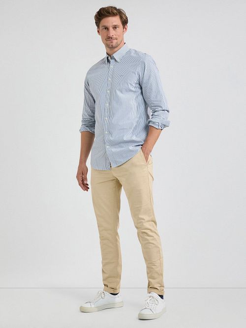 McGregor Overhemd Poplin Streep Blauw Model / Voorkant