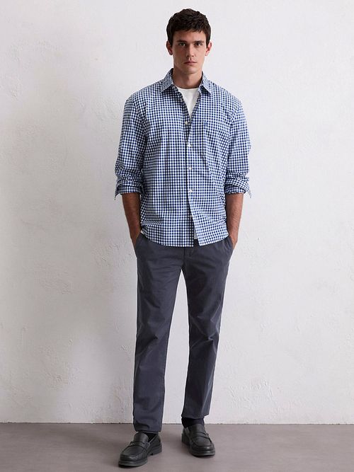 Marc O'Polo Overhemd Ruiten Blauw Model / Voorkant