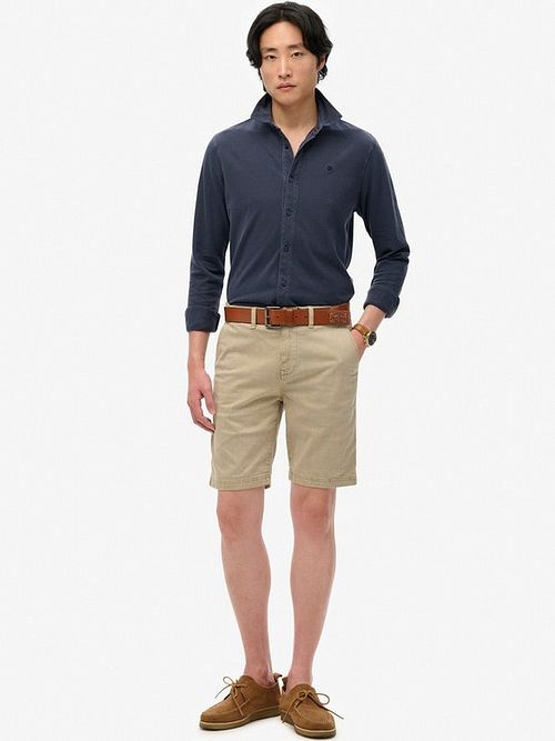 Superdry Overhemd Vintage Destroy Pique Sailing Navy Model / Voorkant