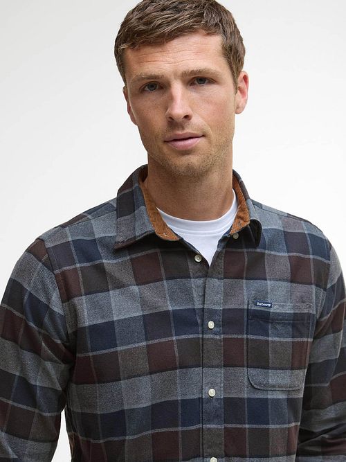 Barbour Valley Overhemd Ruit Antraciet Bruin Model / Voorkant