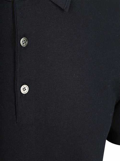 Profuomo Knitted Poloshirt Navy Product / Detail