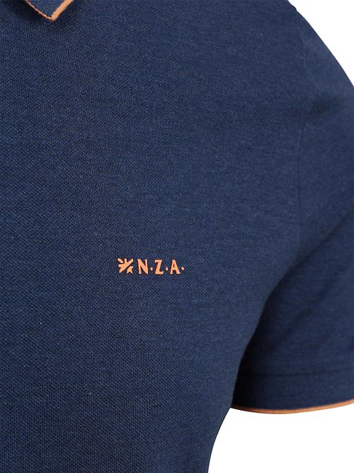 NZA Polo Henley Piqué Navy Sky Product / Detail