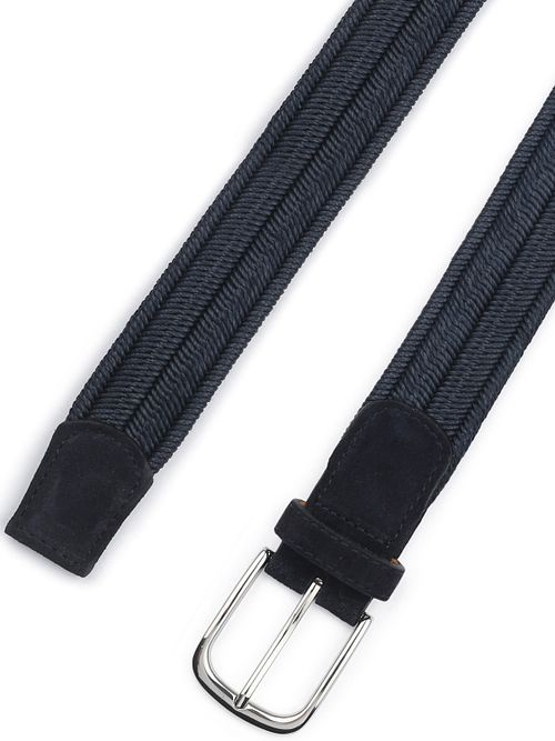 Profuomo Waxed Geweven Riem Navy Product / Detail