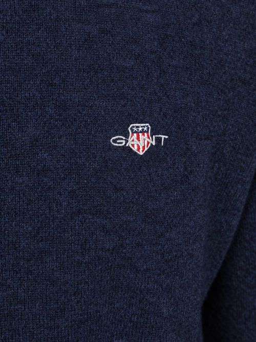 Gant Halfzip Lamswol Trui Navy