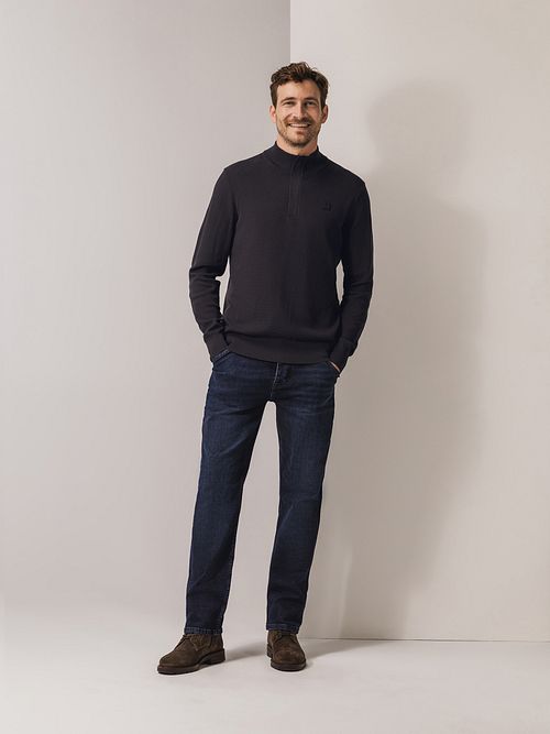 State Of Art Half Zip Trui Structuur Antraciet Model / Voorkant