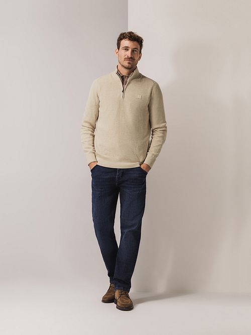 State Of Art Half Zip Trui Ecru Model / Voorkant