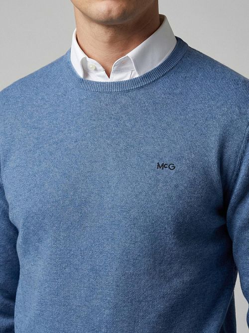 McGregor Trui Cotton Cashmere Vintage Blauw Model / Detail
