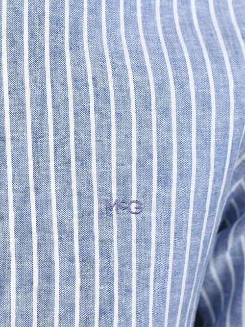 McGregor Chemise Linen Blend Rayures Bleu Product / Detail