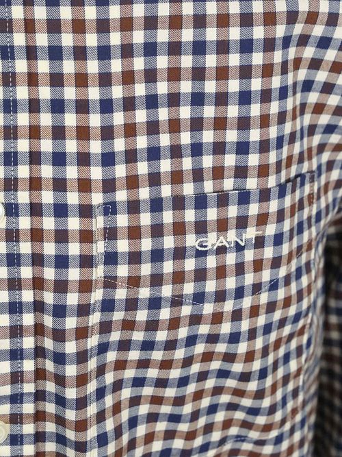 Gant Chemise Casual Twill A Carreaux Marron Product / Detail