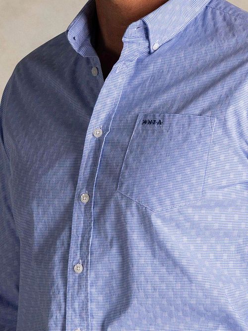 NZA Shirt Tuki Jacquard Print Bleu Model / Detail