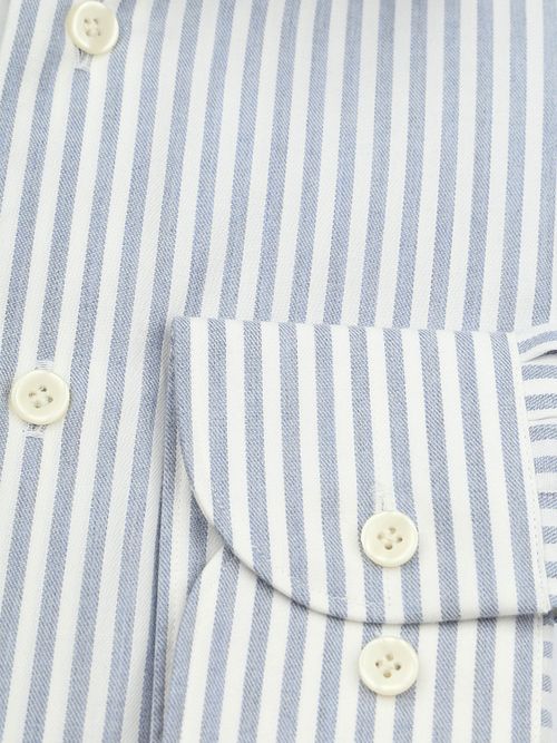 Profuomo Shirt Peached Rayures Flannel Bleu Product / Detail