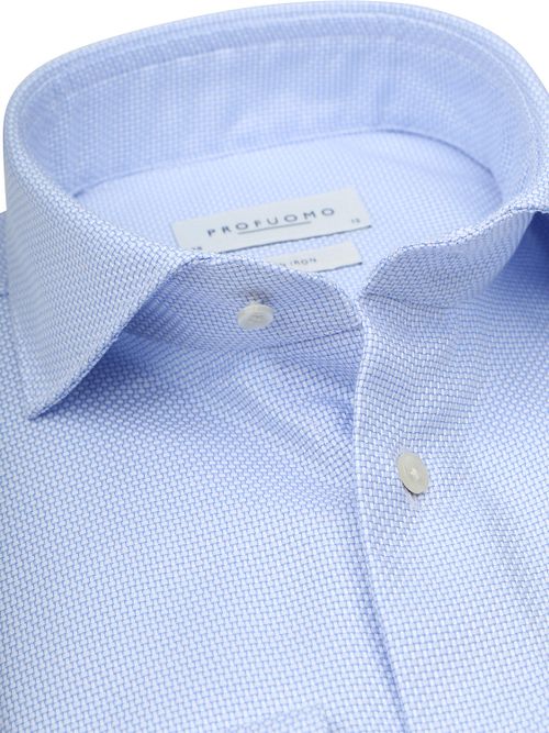 Profuomo Chemise Dobby Bleu Clair Product / Detail