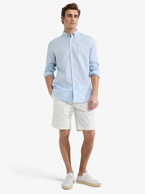 McGregor Chemise Linen Blend Bleu Clair Model / Voorkant