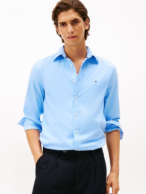 Tommy Hilfiger Chemise Flanel Bleu Clair Model / Voorkant