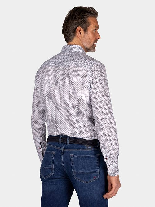 NZA Chemise Aidan Print Bleu Model / Achterkant