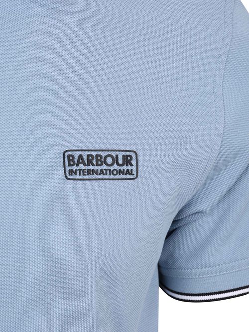Barbour International Piqué Poloshirt Evan Tipped Bleu