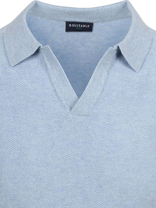 Suitable Knitted Polo Compact Harring Bleu Clair Product / Detail