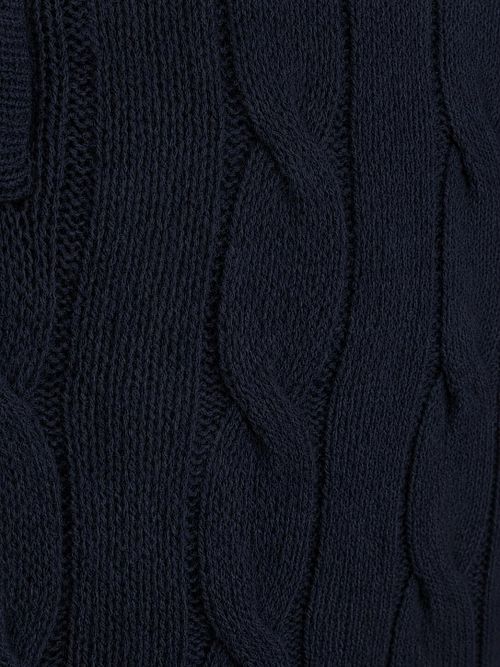 Steppin' Out Lau Pull Merino Half Zip Cable Marine