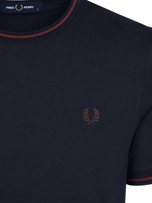 Fred Perry Twin Tipped T-shirt Navy 75C
